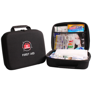 휴대용 구급가방 18종 약품 세트 블랙 구급상자 응급키트, 1개