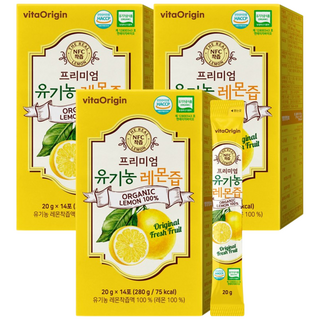 비타오리진 프리미엄 유기농 레몬즙 14포, 280g, 3개