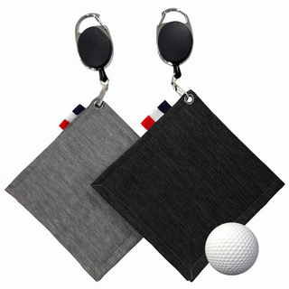 유니토리 골프 수건 릴 타올 1+1 세트 노캐디 필드 라운딩 볼 클리너, 2개, 그레이+차콜