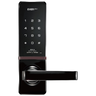 에버넷 무타공 도어락 현관 번호키 에버플러스 EP85 블랙 (번호전용 카드), 고객직접설치, EP85-N (번호전용)