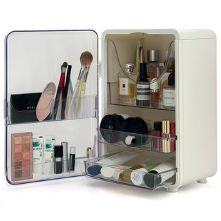 이지피지 화장품 정리함 커버형 특대형, 화이트 투명커버, 1개
