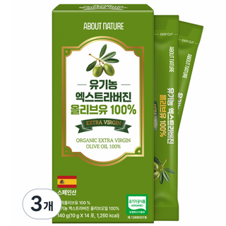 어바웃네이처 유기농 엑스트라버진 올리브유 14p, 140g, 3개