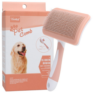 휴니본 애견 대형견 동물 털 제거 빗, 오렌지(17*11cm), 1개