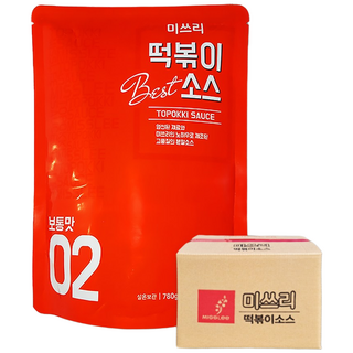 미쓰리 떡볶이 소스 02 보통맛 780g 업소용 대용량, 20개