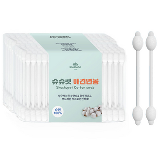 슈슈펫 반려동물 전용 애견면봉, 2개, 100개입