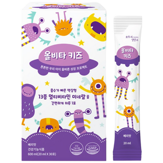 (3+1)어린이 성장기 종합 멀티 비타민 액상 스틱 영양제 모두의영양소 올비타 키즈, 1개, 30회분