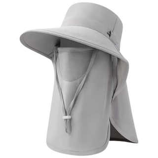 바이샌드 여성 햇빛가리개 자외선차단 작업모자, 그레이, 1개