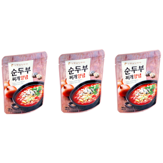 [강릉초당두부] 초당순두부 600g 순두부 찌개 양념 140g, 3개