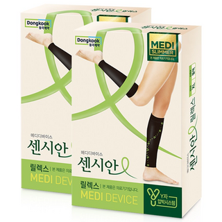 동국제약 의료기기허가 압박용밴드 센시안 메디슬리머 릴렉스 종아리형 붓기제거 혈액순환, 2개, 종아리/무릎형, XL