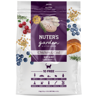 누터스가든 고양이 기능성 사료, 유리너리+결석, 2kg, 1개