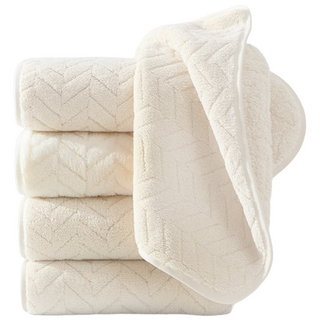 Ahomeone 호텔 수건 코랄플리스 고흡수력 세면타월 먼지없는수건 100g, 베이지, 5개