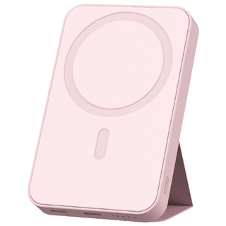 로랜텍 파스텔 스탠드 고속 무선충전 맥세이프 보조배터리 5000mAh, 핑크
