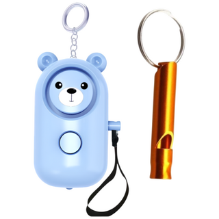 네이드 [KC인증] 곰돌이 호신용 싸이렌 경보기 + 호루라기 증정, 1개, ND블루