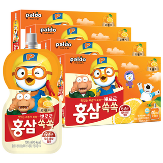 팔도 뽀로로 홍삼쏙쏙 오렌지맛 음료, 100ml, 40개