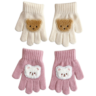 하루박스 KC인증 1+1 아동 유아 아기 키즈 곰돌이 니트 겨울 장갑