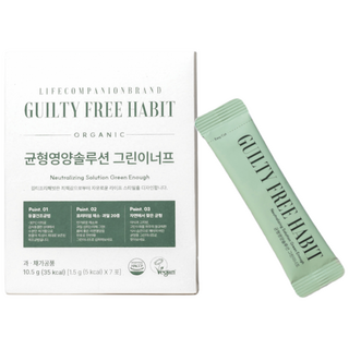 [유기농 비건 프리미엄] 길티프리해빗 균형영양솔루션 그린이너프(7포) 야채가루 생식 건강습관 20종 국내산 과채가공품, 1세트, 10.5g