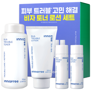 INNISFREE 香榧鬥痘調理水 170ml + 25ml + 乳液 100ml + 25ml 套組, 1套