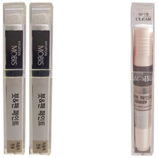 순정품 현대 제네시스G80 UYH 우유니화이트(2개가 한세트) 붓펜 + 투명붓펜 자동차 도색 차량용 카페인트, UYH붓펜+투명붓펜(모비스), 1개