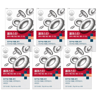 나우케어 NOWCARE 본사출고 콜레스타 홍국 LDL콜레스테롤 혈압 간건강 밀크씨슬 건강기능식품, 6박스, 30정