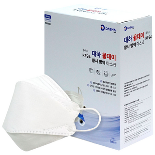 대하 올데이 플러스 황사방역 마스크 KF94, 50매입, 1개, 흰색