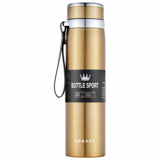 어쉐어 보온병 보냉병 휴대용 보온보냉병, 골드, 1L, 1개