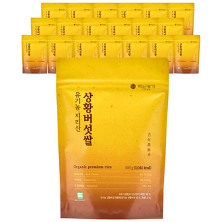 [백년농가] 김강우황금쌀! 유기농 지리산 상황버섯 쌀 현미 베타글루칸 식이섬유, 300g, 20개