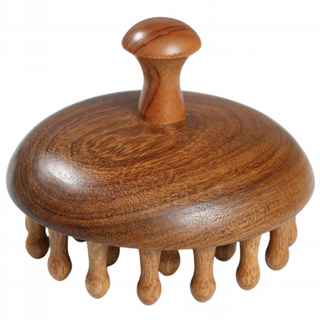 원목 머리 마사지 두피 마사지기 괄사 경락 천연 헤어, 나무색, 1개