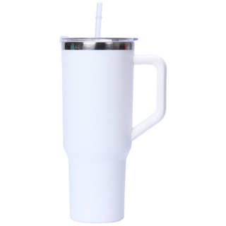 수수리빙 대용량 스텐 텀블러 손잡이 보냉병 1.18리터+빨대포함 집들이선물, 1개, 1.18L, 화이트