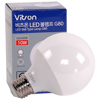 비츠온 LED 미니 볼전구 G80 10W 세트, 주백색, 3개