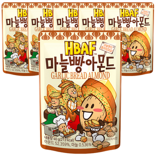 HBAF 杏仁果 大蒜麵包味, 40g, 6包