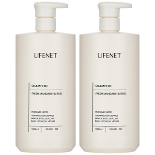 LIFENET 香氛洗髮精 清新柑橘&羅勒香, 1L, 2瓶