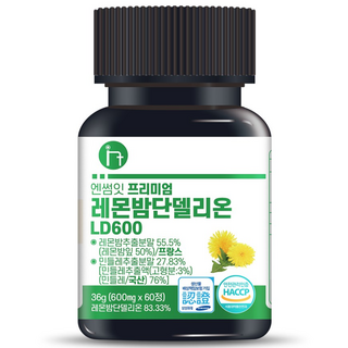 엔썸잇 프리미엄 레몬밤 단델리온 민들레 추출물 LD600, 60정, 1개
