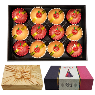 [보자기 포장] 과일선물세트 사과배 혼합 선물세트 5.4kg (사과6과+배6과), 1세트, 지정일 배송