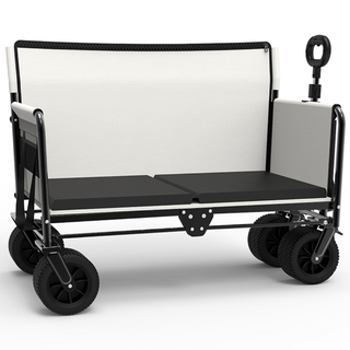 어반콘크리트 캠핑 접이식 의자 웨건 벤치형 웨건 (카키 블랙 아이보리), 1개, 접이식 의자 웨건 (아이보리)