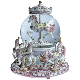 회전목마 오르골 스노우볼 크리스마스 선물 소품, 11. 워터볼 로즈-화이트