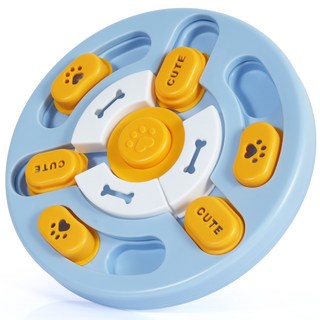 포업 반려동물 강아지 노즈워크 지능개발 퍼즐간식토이 원형 장난감, 블루, 1개
