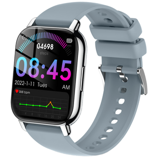 BuGeum 블루투스 통화가능 스마트워치 1.85인치 한글판, GPS + 블루투스, 4.6cm, 실버