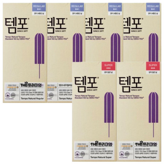 동아제약 템포 1등급 순면 흡수체 슈퍼8입 2개+레귤러8입 4개, 1개
