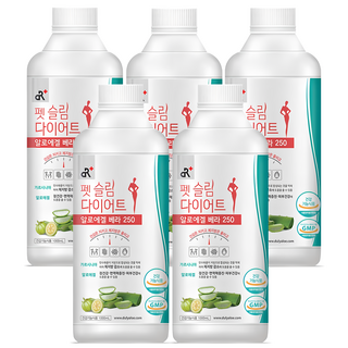 펫슬림 다이어트 알로에겔 베라250 1L X 5병, 5개