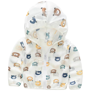 [당일배송]뽀뽀뽀 아동복 곰돌이 바람막이 여름 봄 외투 유아 아기 남아 여아 자켓 가디건