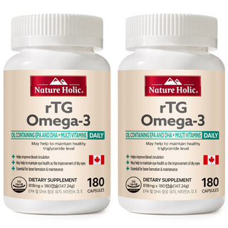네이처홀릭 캐나다 rTG 오메가3 2병 총360캡슐 12개월분, 2개, 180정