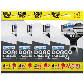도루코 ALL NEW 페이스4 4중날 일회용 면도기 5p x 4개(총 20개), 5개입, 4개