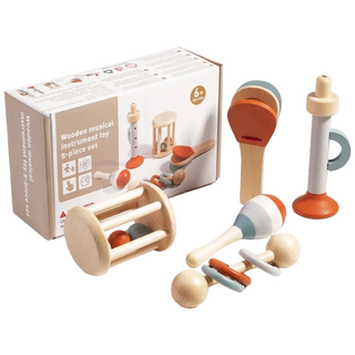 원목 아기 악기 장난감 놀이세트 5종 / 3세이상 유아 딸랑이 리듬악기 음악놀이 마라카스, 1개