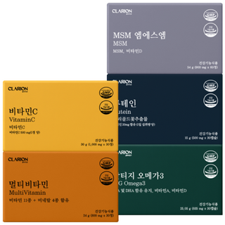 클라리온 1인 가구템 5종 세트 (멀티비타민+비타민C+오메가3+루테인+MSM), 5개, 30회분