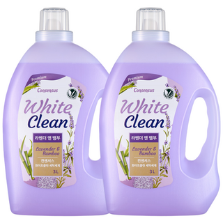 [TV상품] 컨센서스 화이트클린 세탁세제 라벤더&뱀부 3L x 2개 실내건조