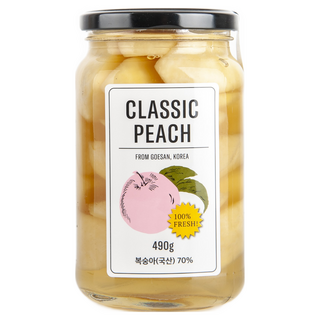 클래식 백도 복숭아 병조림, 5개, 490g