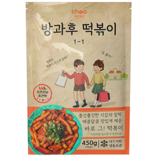 테오푸드 방과후떡볶이 보통 매운맛 밀떡 국물 떡볶이 밀키트, 4개, 450g