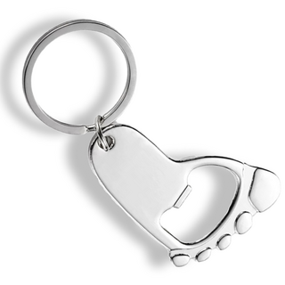 백댄스 심플 가방고리 키홀더 병따개 기능 키링, 발바닥, 실버