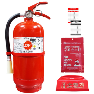국산 분말소화기 3.3KG + 화재대피 구조손수건 SET 사은품증정 이벤트중 최신제품 당일발송, 1개