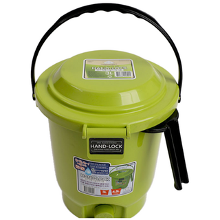 3리터 핸드락 가정용 음식물쓰레기통 내통형 3L싱크대전용수거함 보관함 DE731, 연두